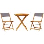 3-teiliges Bistro-Set aus Stoff und massivem Anthrazit-Holz von , Gartensets - Ref: Foro24-3281845, Preis: 122,91 €, Rabatt: %