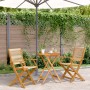 Juego de bistro de 3 piezas polipropileno y madera maciza beige by , Garden sets - Ref: Foro24-3281795, Price: 226,86 €, Disc...
