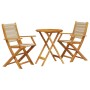 Juego de bistro de 3 piezas polipropileno y madera maciza beige by , Garden sets - Ref: Foro24-3281795, Price: 226,86 €, Disc...