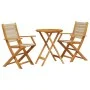 Juego de bistro de 3 piezas polipropileno y madera maciza beige by , Garden sets - Ref: Foro24-3281795, Price: 222,22 €, Disc...