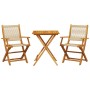 3-teiliges Bistro-Set aus Polypropylen und massivem Holz in Beige von , Gartensets - Ref: Foro24-3281807, Preis: 242,73 €, Ra...