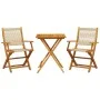 3-teiliges Bistro-Set aus Polypropylen und massivem Holz in Beige von , Gartensets - Ref: Foro24-3281807, Preis: 241,25 €, Ra...