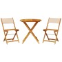 Juego de bistro de 3 piezas tela y madera maciza bej by , Garden sets - Ref: Foro24-3281847, Price: 139,15 €, Discount: %