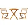 Juego de bistro de 3 piezas tela y madera maciza bej by , Garden sets - Ref: Foro24-3281847, Price: 144,85 €, Discount: %
