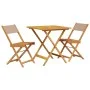 Juego de bistro de 3 piezas tela y madera maciza taupe by , Garden sets - Ref: Foro24-3281870, Price: 158,21 €, Discount: %