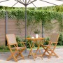 Juego de bistro de 3 piezas tela y madera maciza taupe by , Garden sets - Ref: Foro24-3281858, Price: 197,53 €, Discount: %