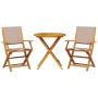 Juego de bistro de 3 piezas tela y madera maciza taupe by , Garden sets - Ref: Foro24-3281858, Price: 197,53 €, Discount: %