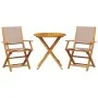 Juego de bistro de 3 piezas tela y madera maciza taupe by , Garden sets - Ref: Foro24-3281858, Price: 192,87 €, Discount: %