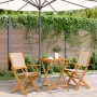 Juego de bistro de 3 piezas tela y madera maciza bej de , Conjuntos de jardín - Ref: Foro24-3281811, Precio: 169,41 €, Descue...