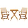 Juego de bistro de 3 piezas tela y madera maciza bej de , Conjuntos de jardín - Ref: Foro24-3281811, Precio: 169,41 €, Descue...