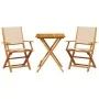Juego de bistro de 3 piezas tela y madera maciza bej by , Garden sets - Ref: Foro24-3281811, Price: 189,32 €, Discount: %