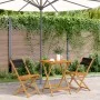 3-teiliges Bistro-Set aus schwarzem Polypropylen und Massivholz von , Gartensets - Ref: Foro24-3281757, Preis: 147,29 €, Raba...