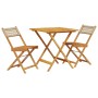 Juego de bistro de 3 piezas ratán PE y madera maciza beige by , Garden sets - Ref: Foro24-3281864, Price: 152,79 €, Discount: %