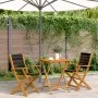 Juego de bistro de 3 piezas polipropileno y madera maciza negro by , Garden sets - Ref: Foro24-3281805, Price: 194,13 €, Disc...