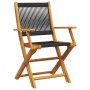 3-teiliges Bistro-Set aus schwarzem Polypropylen und Massivholz von , Gartensets - Ref: Foro24-3281805, Preis: 196,56 €, Raba...