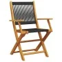 3-teiliges Bistro-Set aus schwarzem Polypropylen und Massivholz von , Gartensets - Ref: Foro24-3281805, Preis: 194,13 €, Raba...