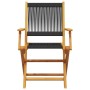 3-teiliges Bistro-Set aus schwarzem Polypropylen und Massivholz von , Gartensets - Ref: Foro24-3281805, Preis: 196,56 €, Raba...