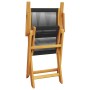 3-teiliges Bistro-Set aus schwarzem Polypropylen und Massivholz von , Gartensets - Ref: Foro24-3281805, Preis: 196,56 €, Raba...
