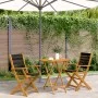 3-teiliges Bistro-Set aus schwarzem Polypropylen und Massivholz von , Gartensets - Ref: Foro24-3281853, Preis: 199,50 €, Raba...