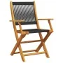 3-teiliges Bistro-Set aus schwarzem Polypropylen und Massivholz von , Gartensets - Ref: Foro24-3281853, Preis: 199,50 €, Raba...