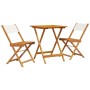 Juego de bistro de 3 piezas tela y madera maciza blanco crema by , Garden sets - Ref: Foro24-3281760, Price: 133,60 €, Discou...