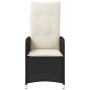 Sillón reclinable de jardín con cojines ratán sintético negro by , Garden chairs - Ref: Foro24-365680, Price: 114,28 €, Disco...