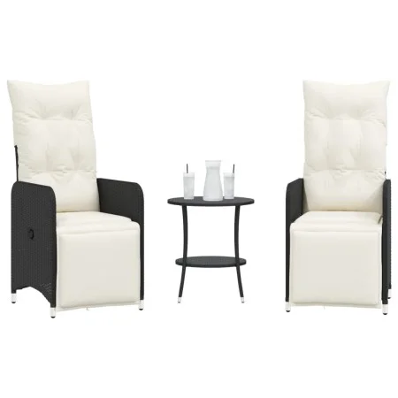 Verstellbare Gartenstühle mit Tisch, 2 Stück, PE-Rattan, Schwarz. von , Gartenstühle - Ref: Foro24-365705, Preis: 273,58 €, R...