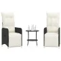 Verstellbare Gartenstühle mit Tisch, 2 Stück, PE-Rattan, Schwarz. von , Gartenstühle - Ref: Foro24-365705, Preis: 273,58 €, R...