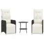 Verstellbare Gartenstühle mit Tisch, 2 Stück, PE-Rattan, Schwarz. von , Gartenstühle - Ref: Foro24-365705, Preis: 273,58 €, R...