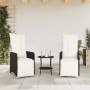 Sillas de jardín reclinables con mesa 2 uds ratán PE negro by , Garden chairs - Ref: Foro24-365705, Price: 279,49 €, Discount: %