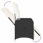 Sillas de jardín reclinables con mesa 2 uds ratán PE negro by , Garden chairs - Ref: Foro24-365705, Price: 279,49 €, Discount: %