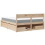 Cama con cajones y colchón madera maciza de pino 140x200 cm de , Camas y somieres - Ref: Foro24-3281898, Precio: 470,86 €, De...