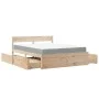 Bett mit Schubladen und Massivholz-Pinienmatratze 140x200 cm. von , Betten und Lattenroste - Ref: Foro24-3281898, Preis: 464,...