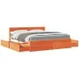 Cama con cajones y colchón madera maciza pino marrón 180x200 cm de , Camas y somieres - Ref: Foro24-3281891, Precio: 569,53 €...