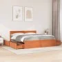 Cama con cajones y colchón madera maciza pino marrón 180x200 cm de , Camas y somieres - Ref: Foro24-3281891, Precio: 569,53 €...