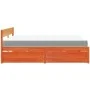 Cama con cajones y colchón madera maciza pino marrón 180x200 cm de , Camas y somieres - Ref: Foro24-3281891, Precio: 569,53 €...