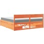 Bed with drawers and mattress solid wood brown pine 180x200 cm by , Beds and slatted bases - Ref: Foro24-3281891, Price: 578,...