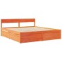 Bett mit Schubladen und Massivholz-Pinienbraunmatratze 180x200 cm. von , Betten und Lattenroste - Ref: Foro24-3281891, Preis:...
