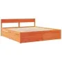Bett mit Schubladen und Massivholz-Pinienbraunmatratze 180x200 cm. von , Betten und Lattenroste - Ref: Foro24-3281891, Preis:...