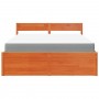 Bed with drawers and mattress solid wood brown pine 140x200 cm by , Beds and slatted bases - Ref: Foro24-3281900, Price: 477,...