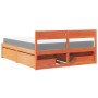 Bed with drawers and mattress solid wood brown pine 140x200 cm by , Beds and slatted bases - Ref: Foro24-3281900, Price: 477,...