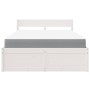 Bed with drawers and mattress white pine solid wood 120x200 cm by , Beds and slatted bases - Ref: Foro24-3281902, Price: 493,...