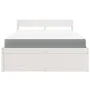 Bed with drawers and mattress white pine solid wood 120x200 cm by , Beds and slatted bases - Ref: Foro24-3281902, Price: 478,...