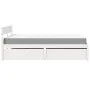 Bed with drawers and mattress white pine solid wood 120x200 cm by , Beds and slatted bases - Ref: Foro24-3281902, Price: 478,...