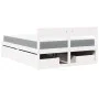 Bed with drawers and mattress white pine solid wood 120x200 cm by , Beds and slatted bases - Ref: Foro24-3281902, Price: 478,...