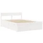 Bed with drawers and mattress white pine solid wood 120x200 cm by , Beds and slatted bases - Ref: Foro24-3281902, Price: 478,...