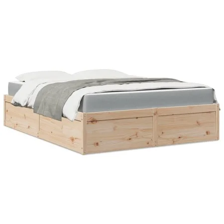 Bed with mattress solid pine wood 160x200 cm by , Beds and slatted bases - Ref: Foro24-3281928, Price: 417,89 €, Discount: %