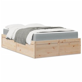 Cama con colchón madera maciza de pino 120x200 cm de , Camas y somieres - Ref: Foro24-3281937, Precio: 375,41 €, Descuento: %