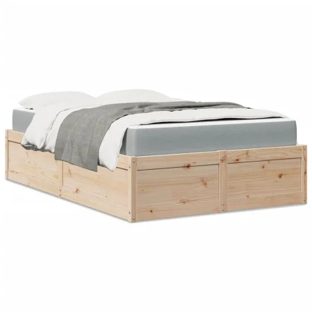 Bed with mattress solid pine wood 120x200 cm by , Beds and slatted bases - Ref: Foro24-3281937, Price: 362,62 €, Discount: %