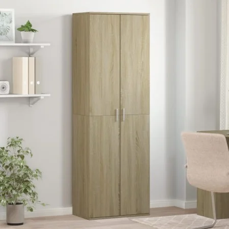 Hoher Schrank aus Sonoma-Eiche-Optik Spanplatte 60x35x180 cm von , Schließfächer und Lagerschränke - Ref: Foro24-3276667, Pre...